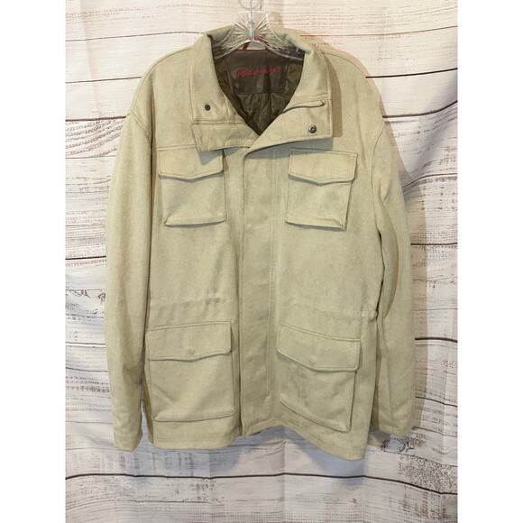 Robert Graham Men’s Faux Suede Utility Jacket | Tan Beige | Size XXL - Picture 1 of 5
